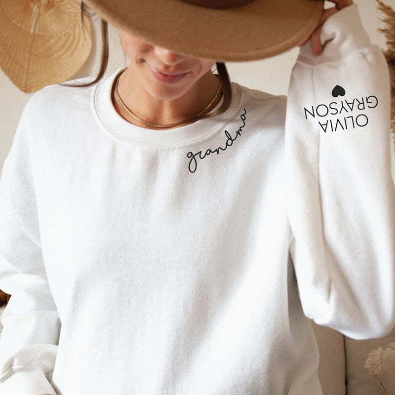 Mama Sweatshirt Custom Neck and Sleeve Design Sweatshirt, Mothers Day, Gift for Mom-ilovevango