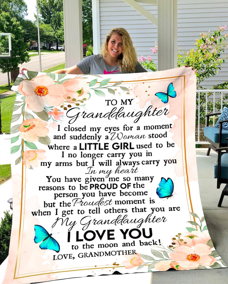 Custom Granddaughter Blanket Gift from Grandma-Unique Gifts
