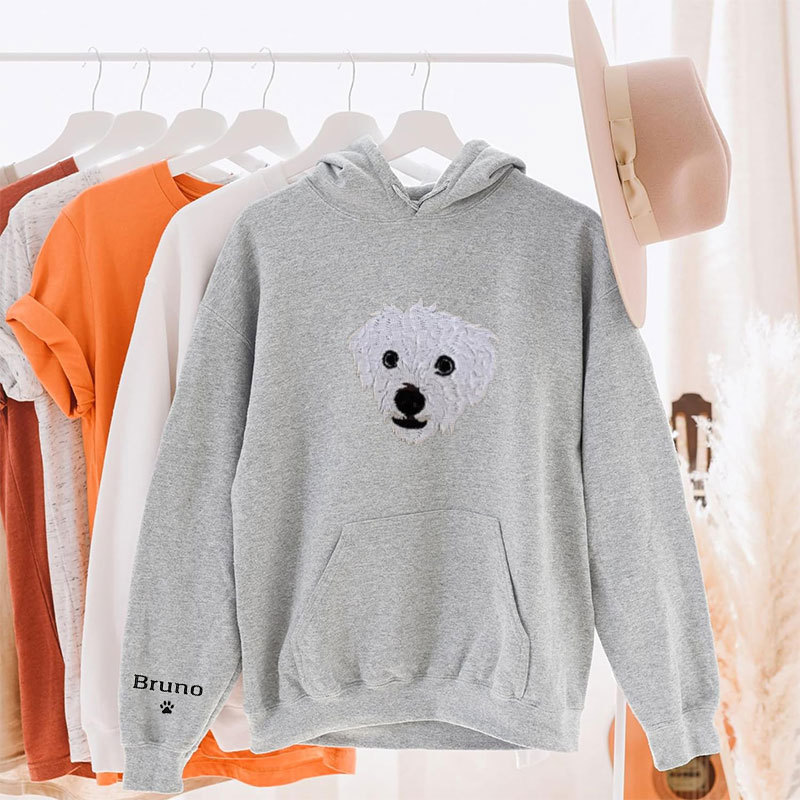 Personalized Pet Portrait Embroidered Sweatshirt T-shirt Hoodie