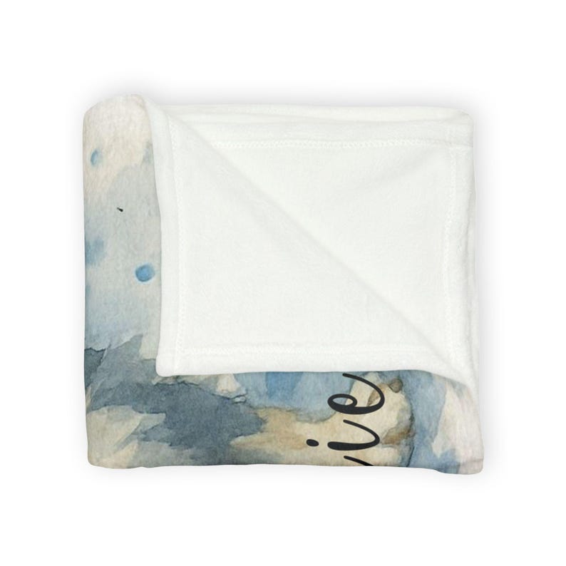 Personalized Pet Blanket with Watercolor Snowflake Design