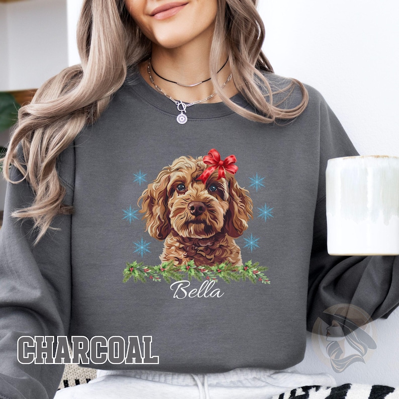 Personalized Pet Photo & Name Christmas Sweatshirt – Dog Cat Xmas Shirt