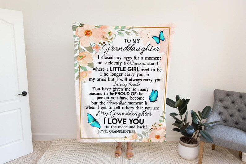 Custom Granddaughter Blanket Gift from Grandma-Unique Gifts
