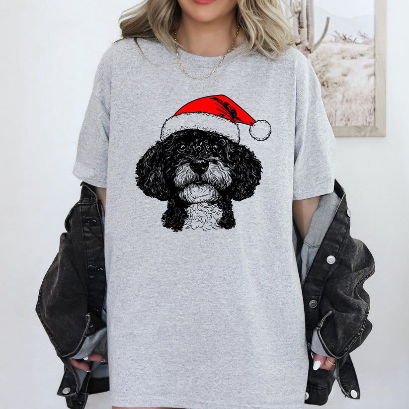 Custom Pet Christmas Sweatshirt - Personalized Dog/Cat Santa Hat Graphic Crewneck