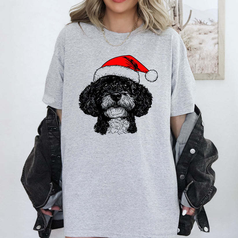Custom Pet Christmas Sweatshirt - Personalized Dog/Cat Santa Hat Graphic Crewneck