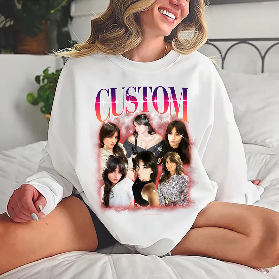 Custom Photo Retro Sweatshirts Customize Your Own 90s Retro Sweatshirt Custom Rapper Shirt