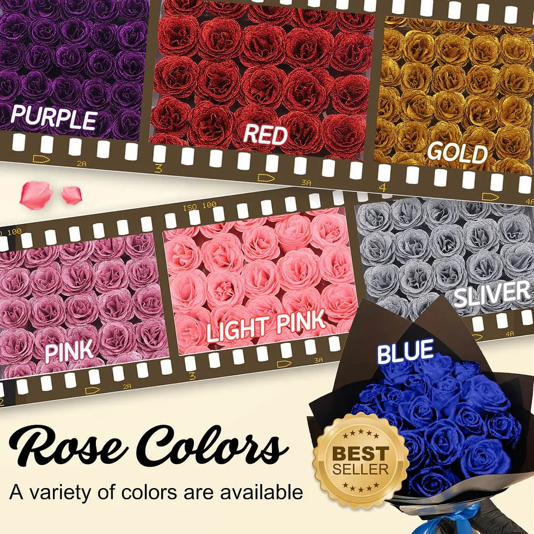 💕Glitter Rose Bouquet💕Couple Glitter Everlasting Rose Bouquet (Never Wither)