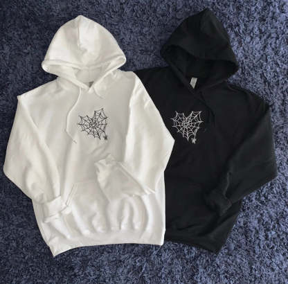 Customizable Matching Spider Web Heart Roman Numerals For Besties And Couples-ilovevango