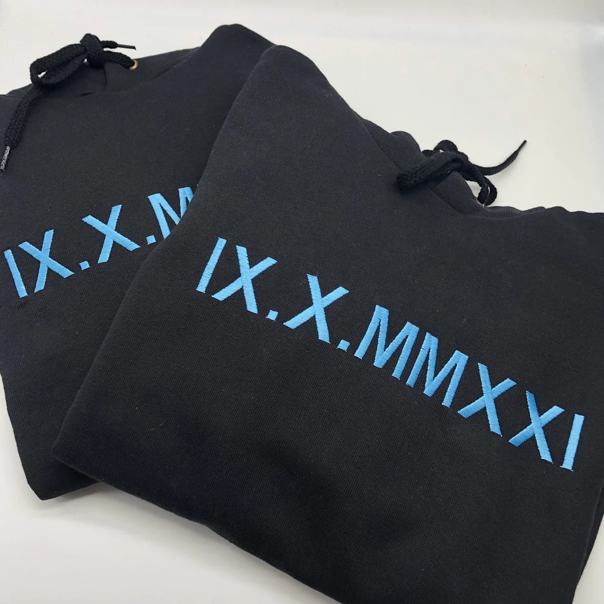 Custom Embroidered Roman Numeral Sweatshirt, Personalized Anniversary Gift for Matching Couples