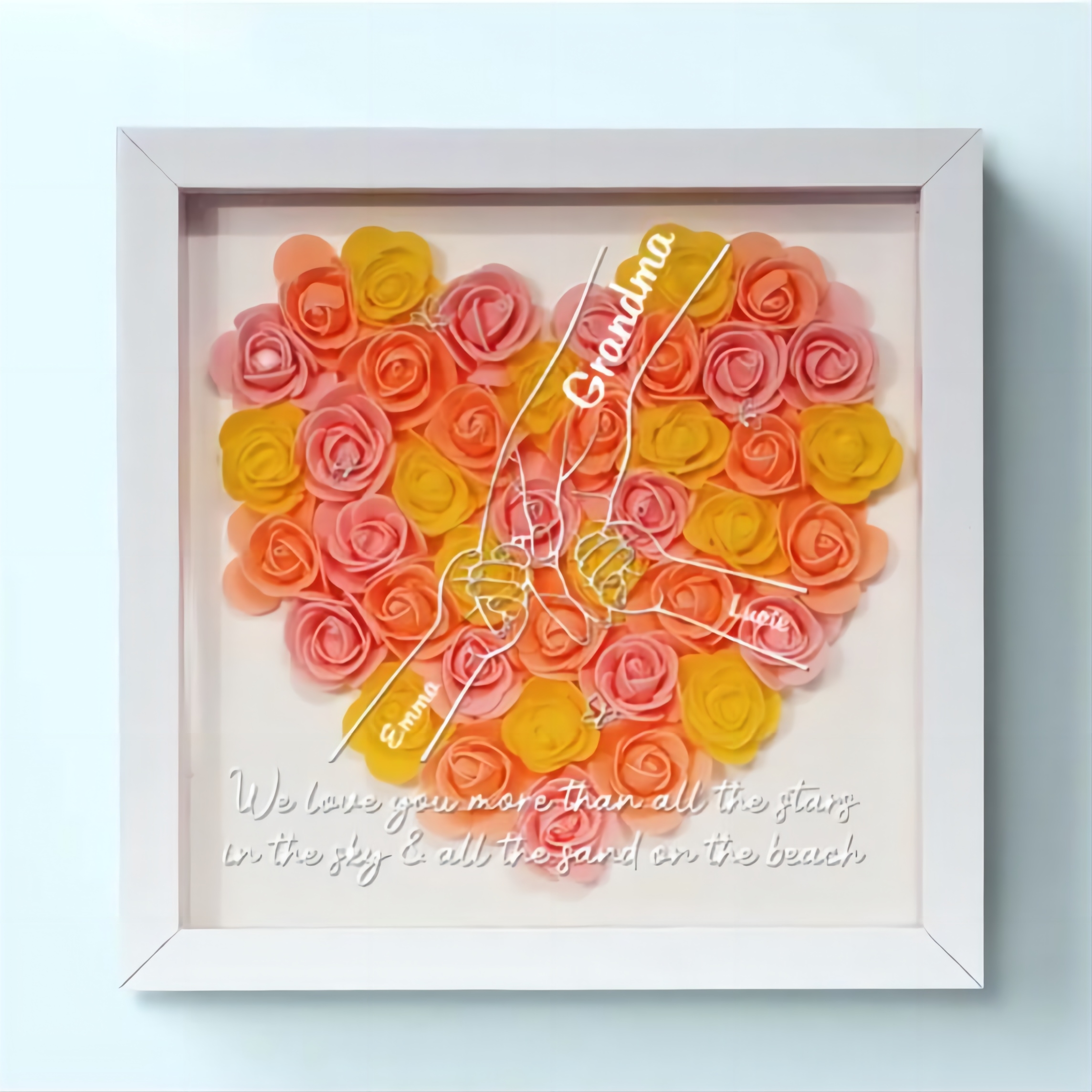 All Happy Families Resemble One Another - Family Personalized Custom Flower Shadow Box