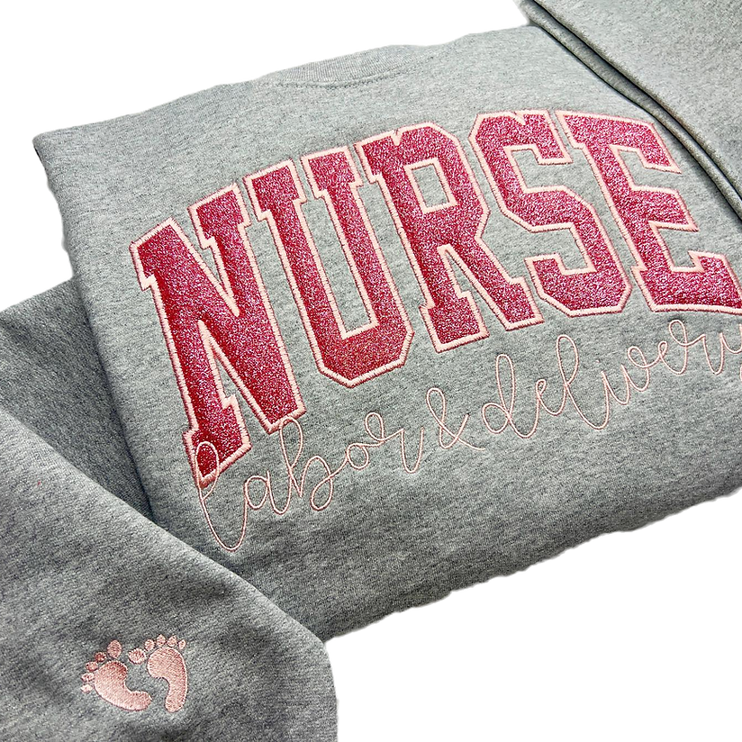 Custom Embroidered Applique Glitter Mama Sweatshirt - Gift for Mom