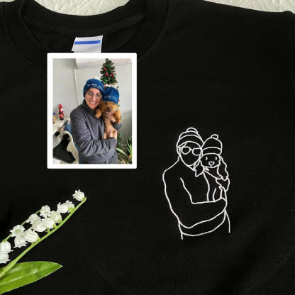 Personalized Embroidered Outline Photo Sweatshirt