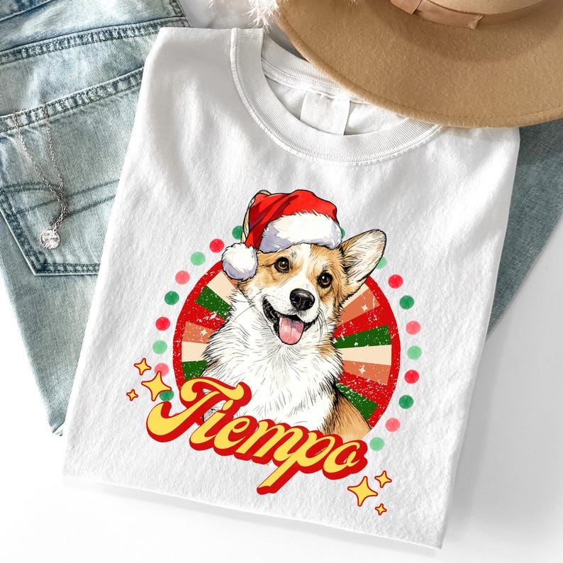 Custom Pet Christmas T-Shirt Sweatshirt Using Pet Photo + Name