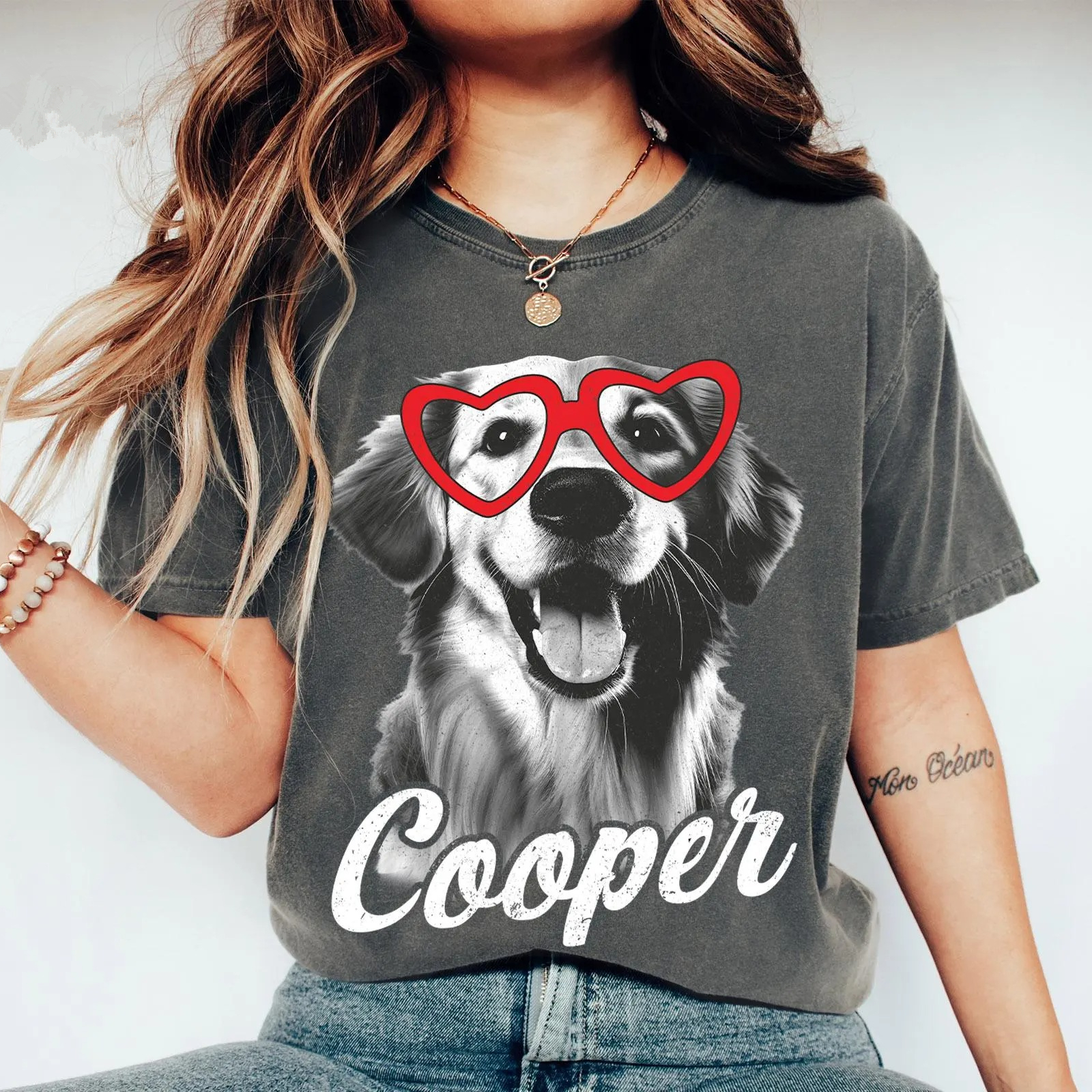 Custom Photo Dog Valentine Shirt, Dog Mom Dog Dad Tee, Valentine Sweatshirt