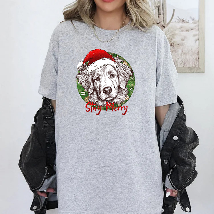 PetFiestas® Custom Pet Santa Hat Sweatshirt with Christmas Circle Background