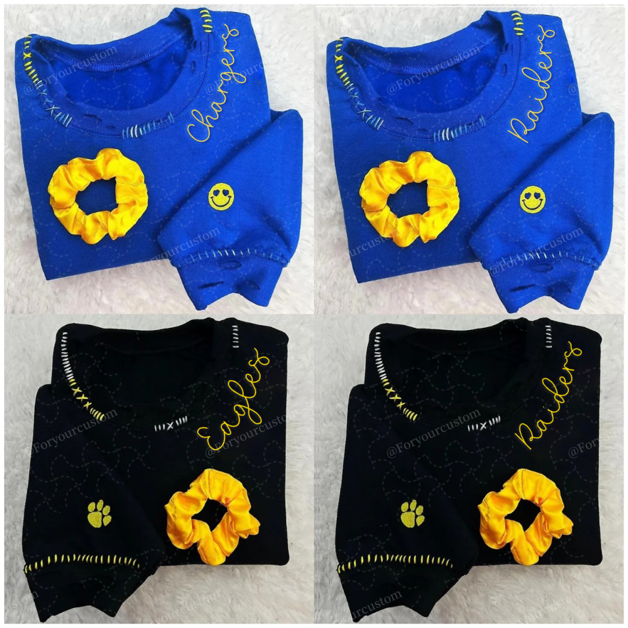 VINTAGE CUSTOM CREW-Custom Embroidered Hand Distressed Crew Neck Sweatshirt