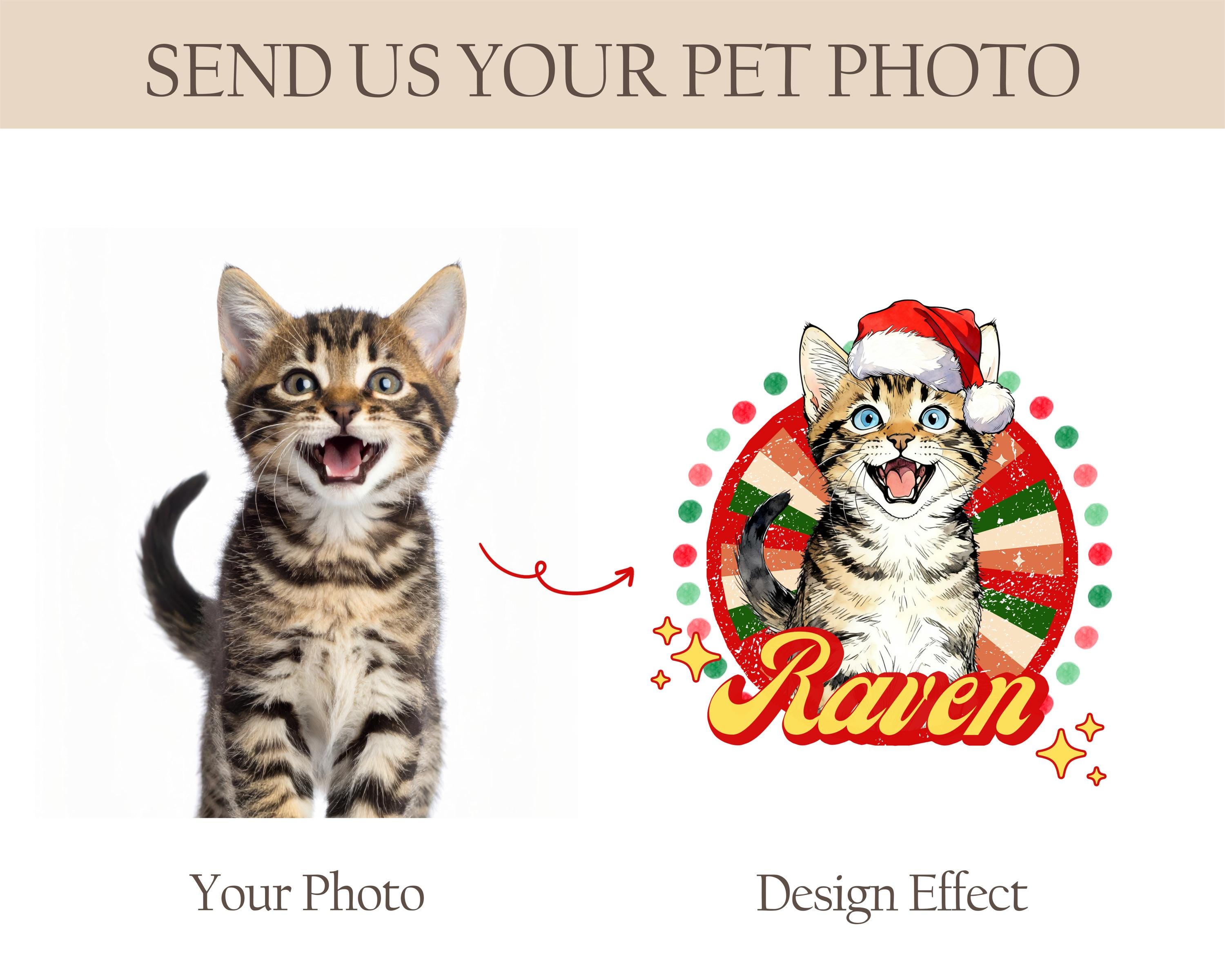 Custom Pet Christmas T-Shirt Sweatshirt Using Pet Photo + Name