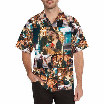 Custom Image Hawaiian Shirt with Photo Big Love Photo Custom All Over Print Hawaiian Shirt Gift for Husband or Boyfriend-ilovevango