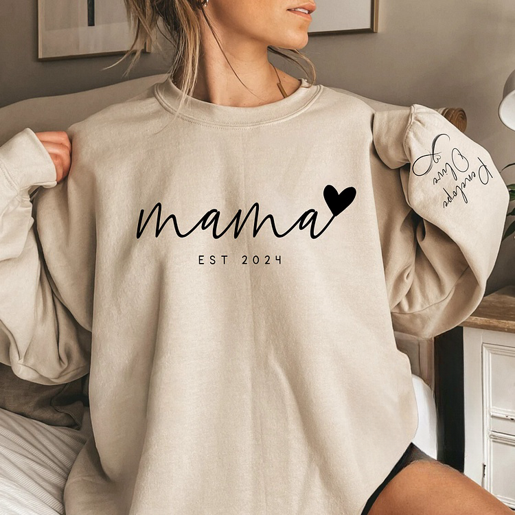 Infinite Love to Mom-Custom Mama Sweatshirt with Kids Names On Sleeve