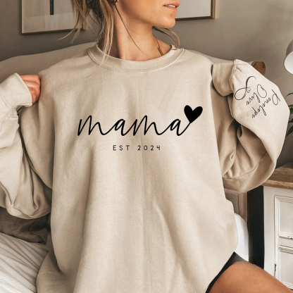Infinite Love to Mom-Custom Mama Sweatshirt with Kids Names On Sleeve