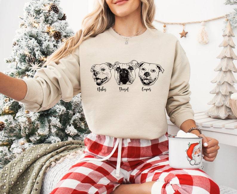 Custom Pet Photo + Name Printing T-shirt Custom Dog Cat Graphic Tee Sweatshirt Hoodie