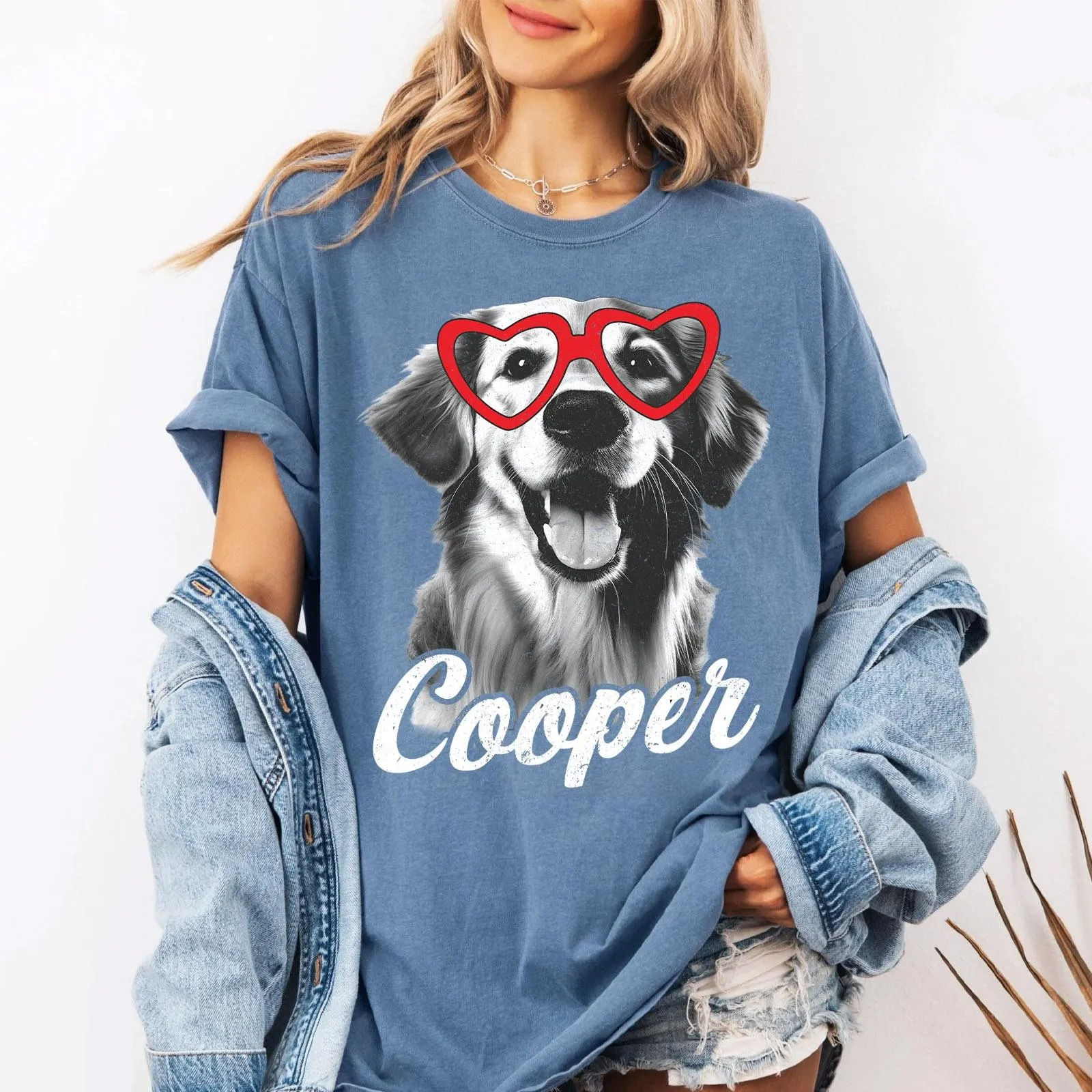 Custom Photo Dog Valentine Shirt, Dog Mom Dog Dad Tee, Valentine Sweatshirt