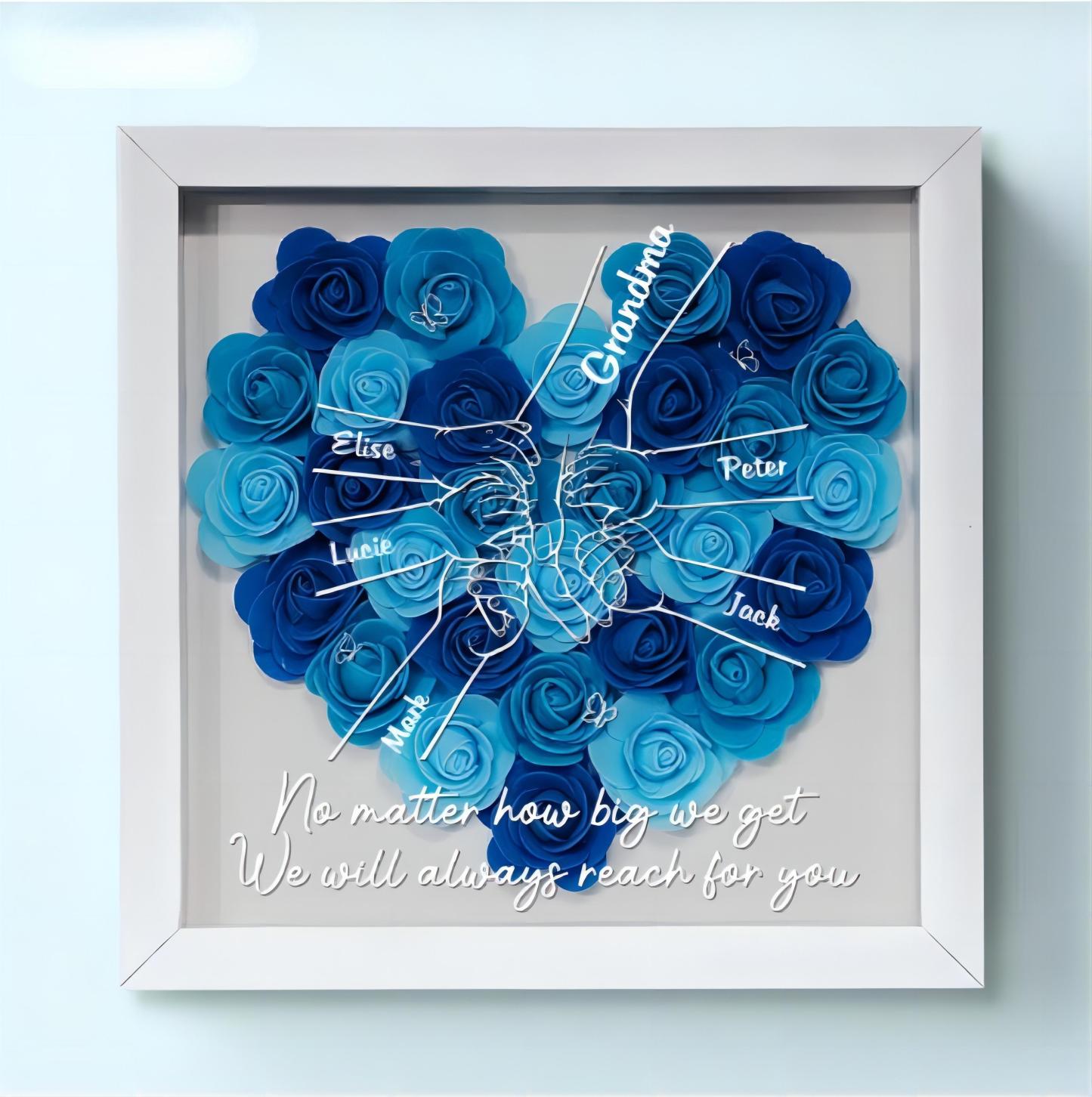 All Happy Families Resemble One Another - Family Personalized Custom Flower Shadow Box