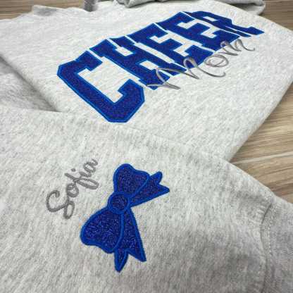 Custom Embroidered Glitter Cheer Mom T-shirt&Sweatshirt  , Cheer Mom Gift