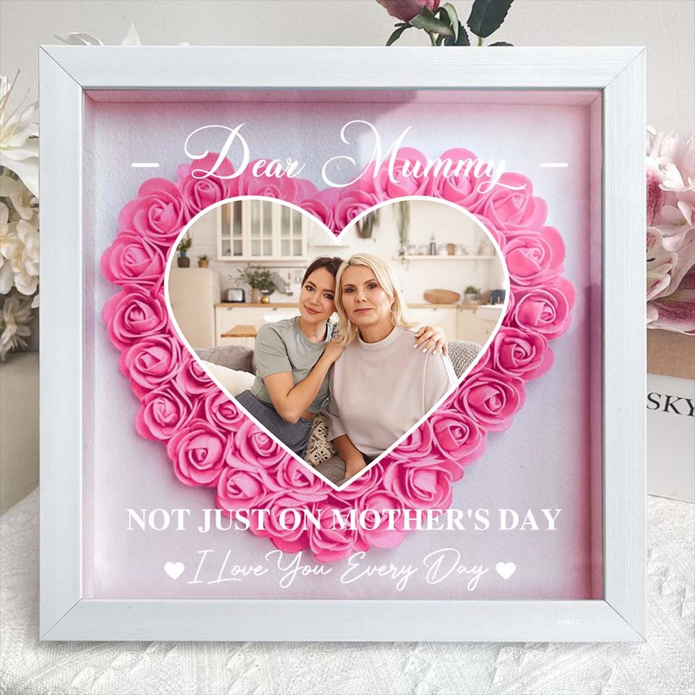 Personalized Custom Dear Mum I Love You Forever Flower Shadow Box Gift For Mum
