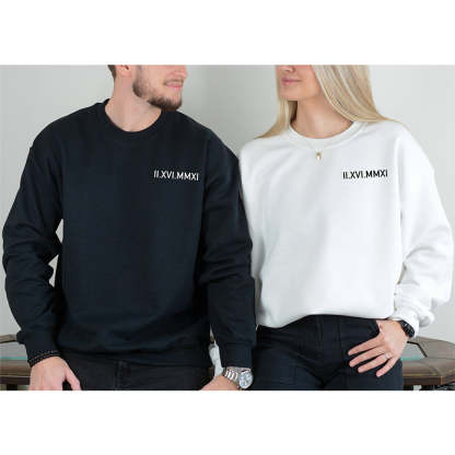 Custom Embroidered Roman Numeral Custom Roman numeral sweatshirt