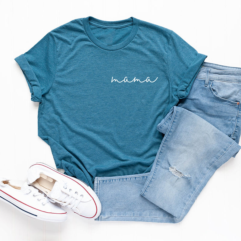 Custom Mama Comfort T-Shirt,Mommy T-shirt,Mother's Day Gift, Girl Mama T-Shirt-ilovevango