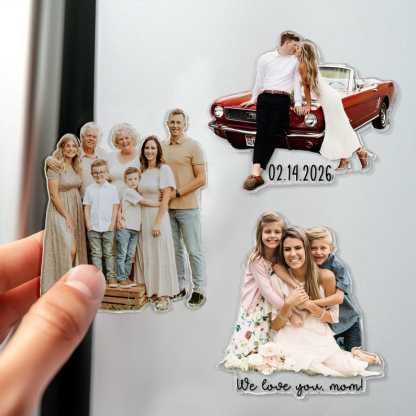 Custom Acrylic Family Photo Magnet, Personalized Family Picture Fridge Magnets