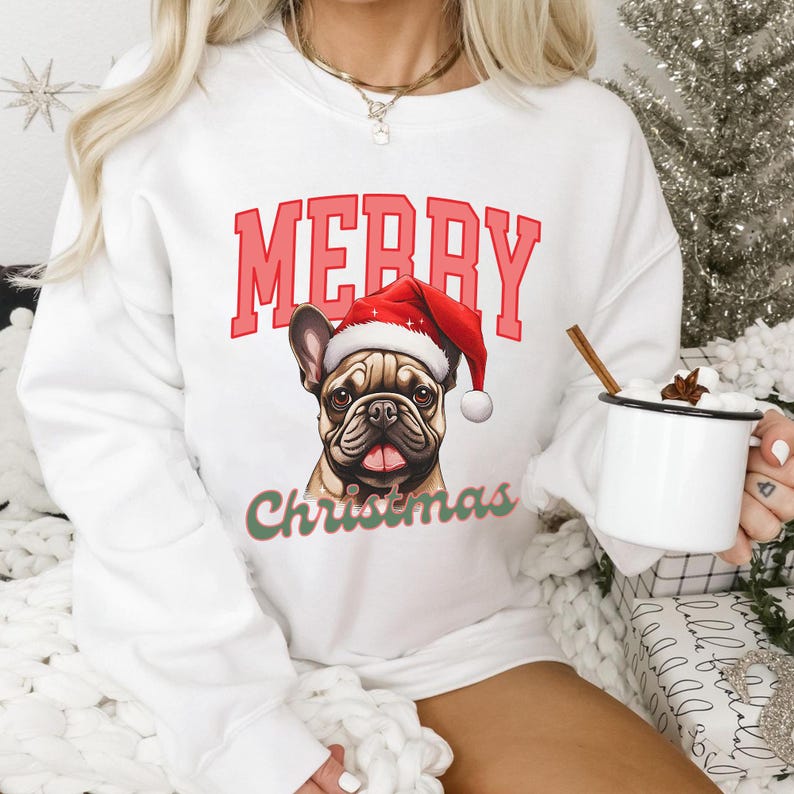 Custom Merry Christmas Dog Sweater, Dog Mom / Dog Dad Sweatshirt