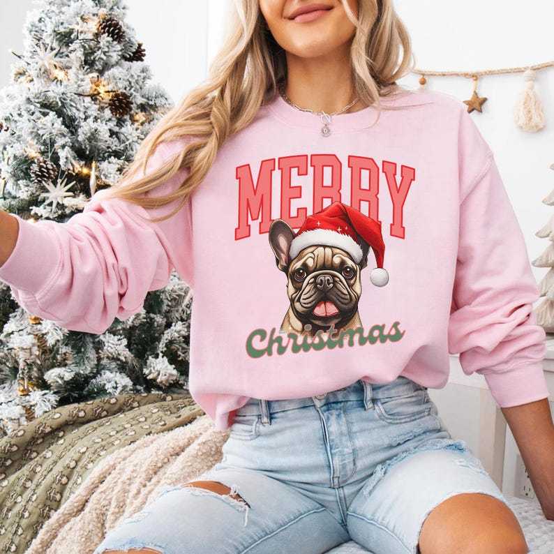 Custom Merry Christmas Dog Sweater, Dog Mom / Dog Dad Sweatshirt