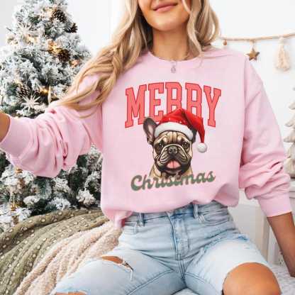 Custom Merry Christmas Dog Sweater, Dog Mom / Dog Dad Sweatshirt