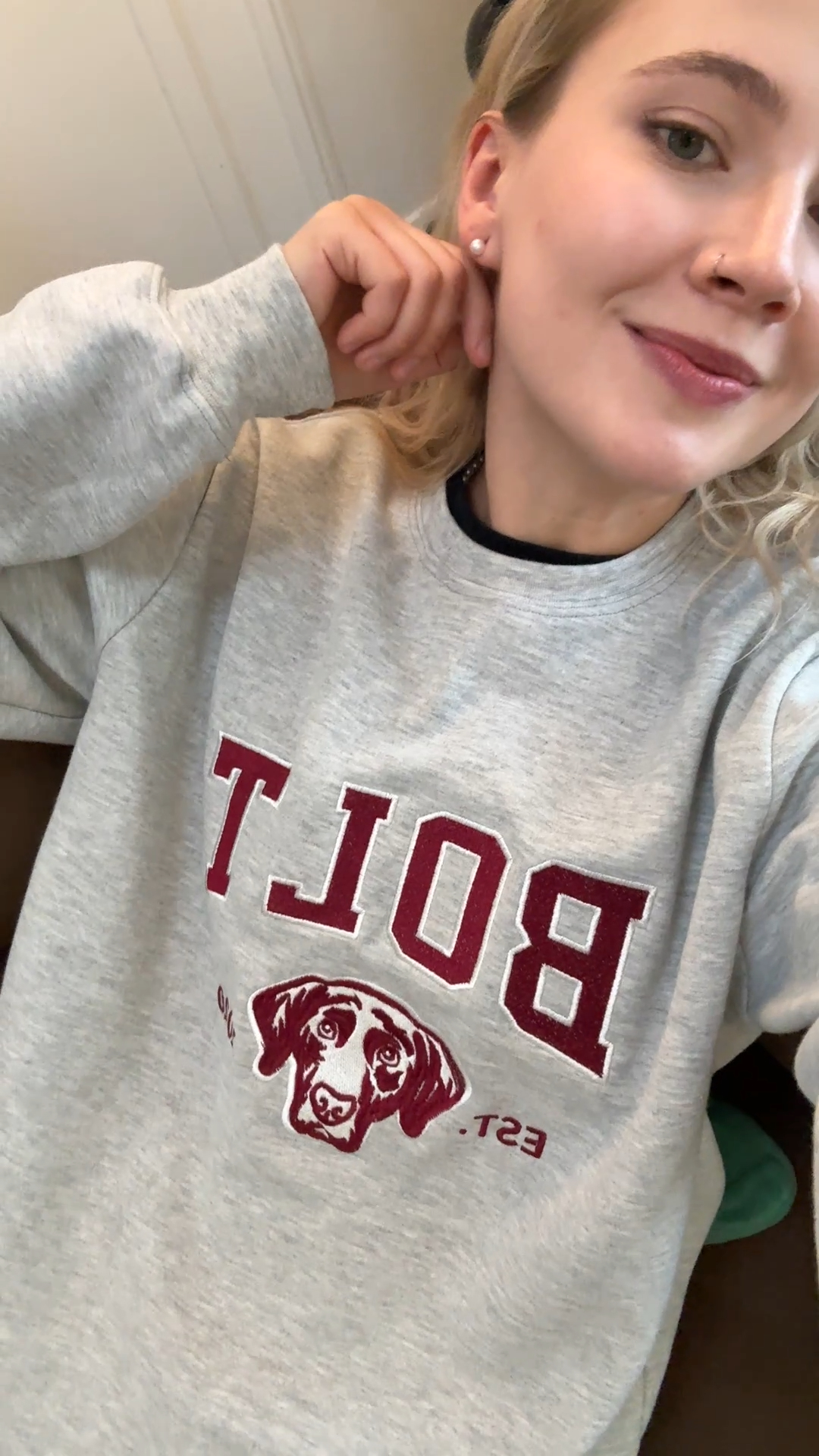 PetFiestas® Custom Pet Varsity Style Embroidered Sweatshirt Hoodie T-shirt