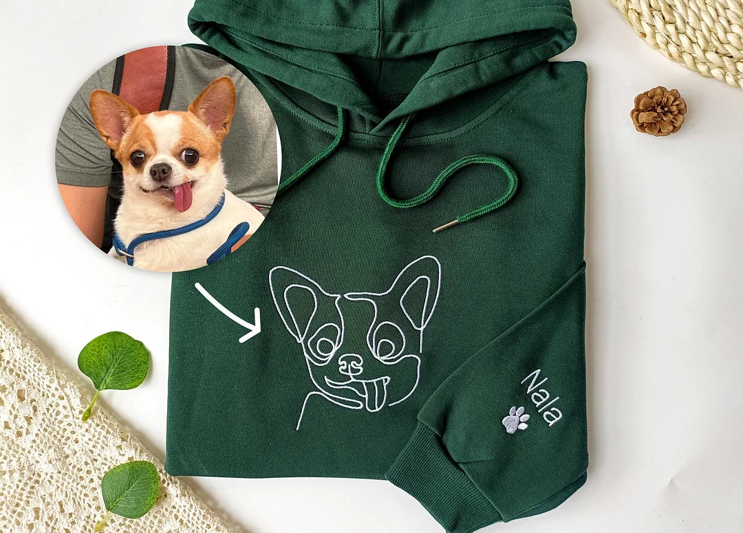 Personalized Pet Embroidered Center Sweatshirt
