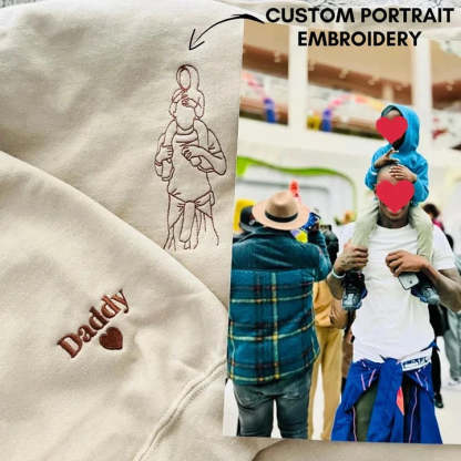Custom Embroidered Photo Portrait Sweatshirt