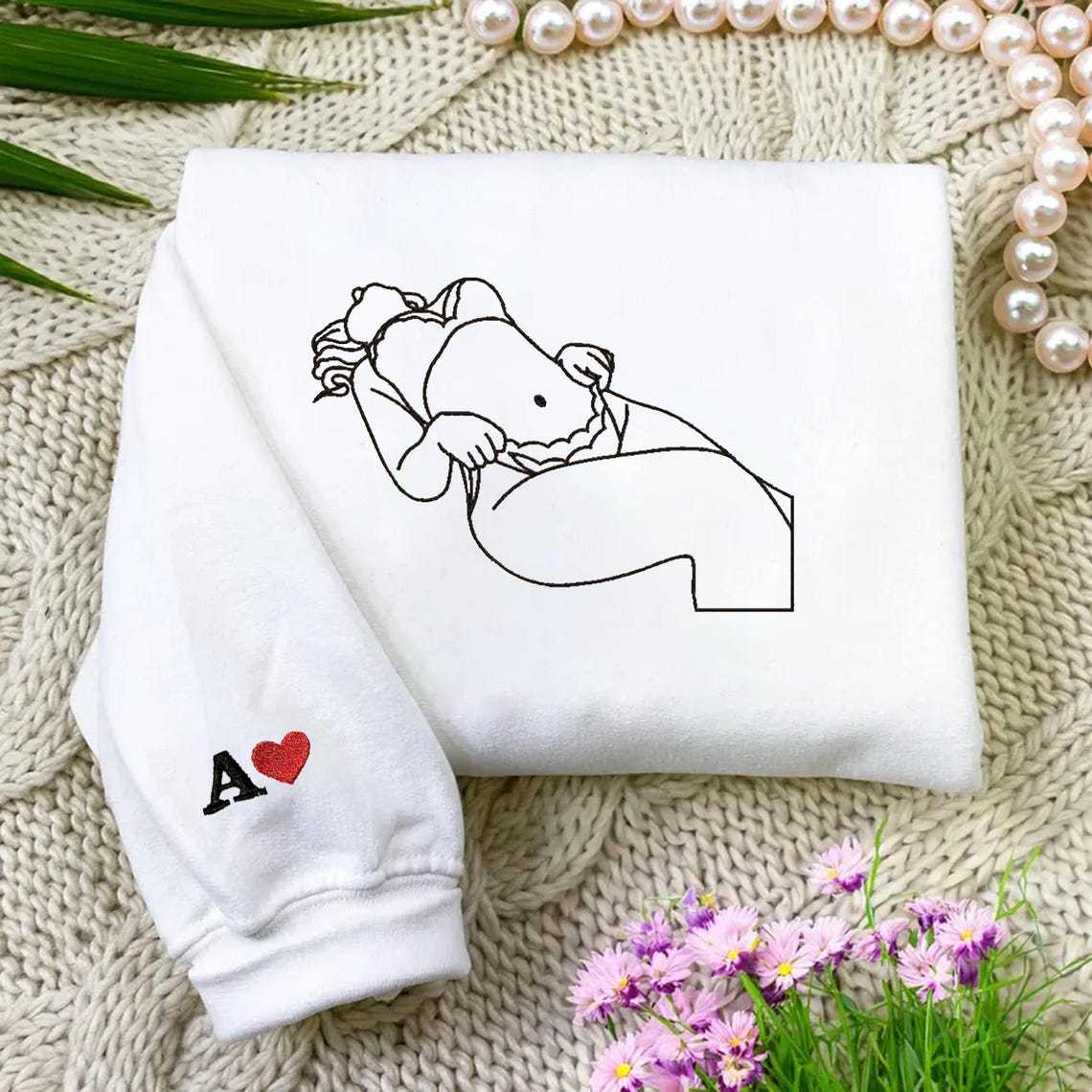 Custom Embroidered Sweatshirt – Personalized Sexy Portrait Gift for Him 💕🔥