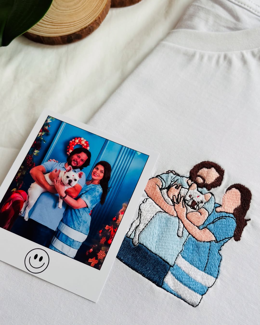 Pamaviva Custom Full Color Portrait Embroidery Hoodie Personalized Family Photo Sweatshirt Gift For Parents Fathers Day Mothers Day