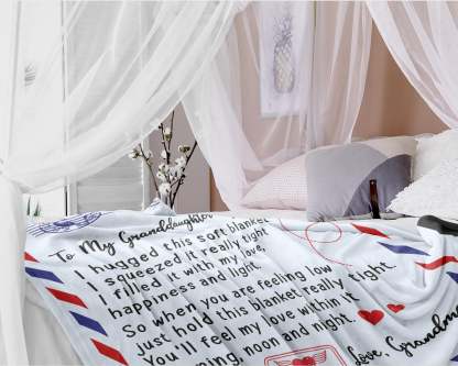 To My Granddaughter Blanket From Grandparents Letter Christmas Birthday Gifts