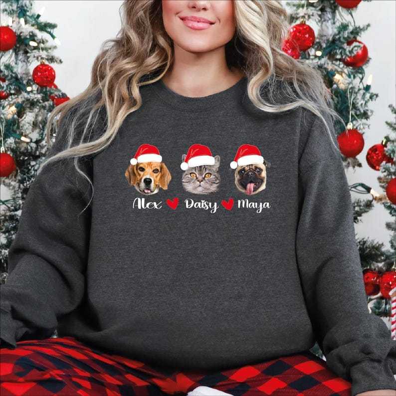 Personalized Christmas Dog Sweatshirt – Funny Holiday Dogs Shirt, Xmas Dog Sweater