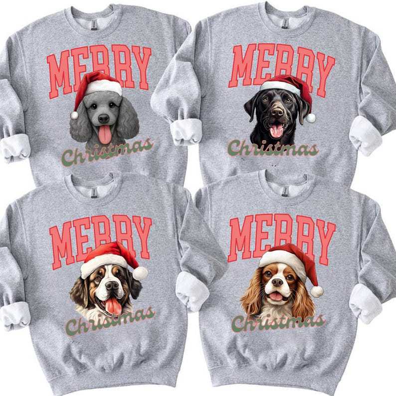 Custom Merry Christmas Dog Sweater, Dog Mom / Dog Dad Sweatshirt
