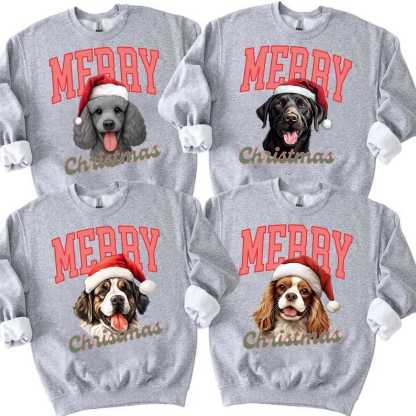 Custom Merry Christmas Dog Sweater, Dog Mom / Dog Dad Sweatshirt