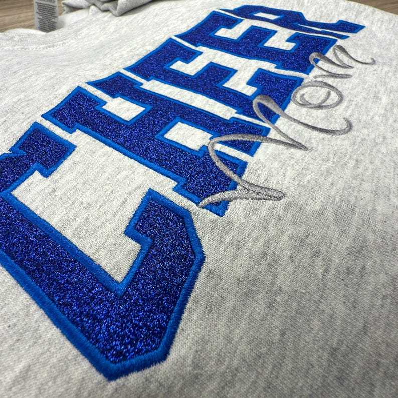 Custom Embroidered Glitter Cheer Mom T-shirt&Sweatshirt  , Cheer Mom Gift