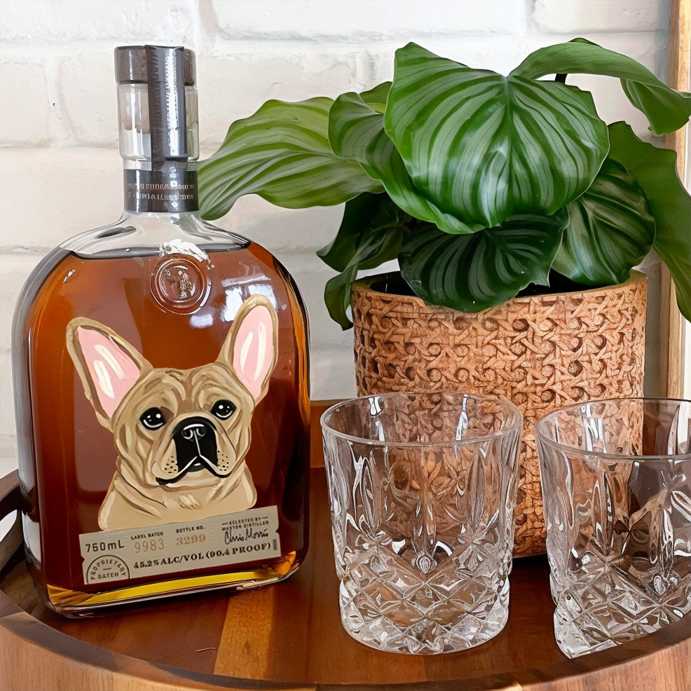 Custom Whiskey Bottles with Pet Portraits