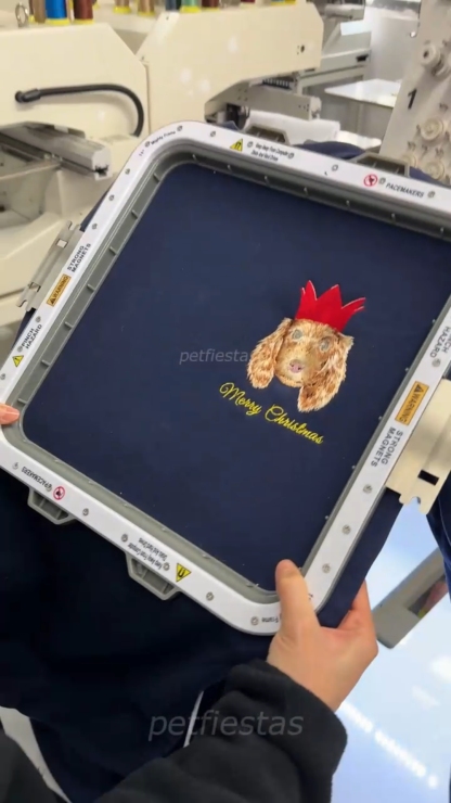 Custom Pet Portrait Christmas Sweatshirt, Personalized Dog Face Holiday Gift for Pet Lovers