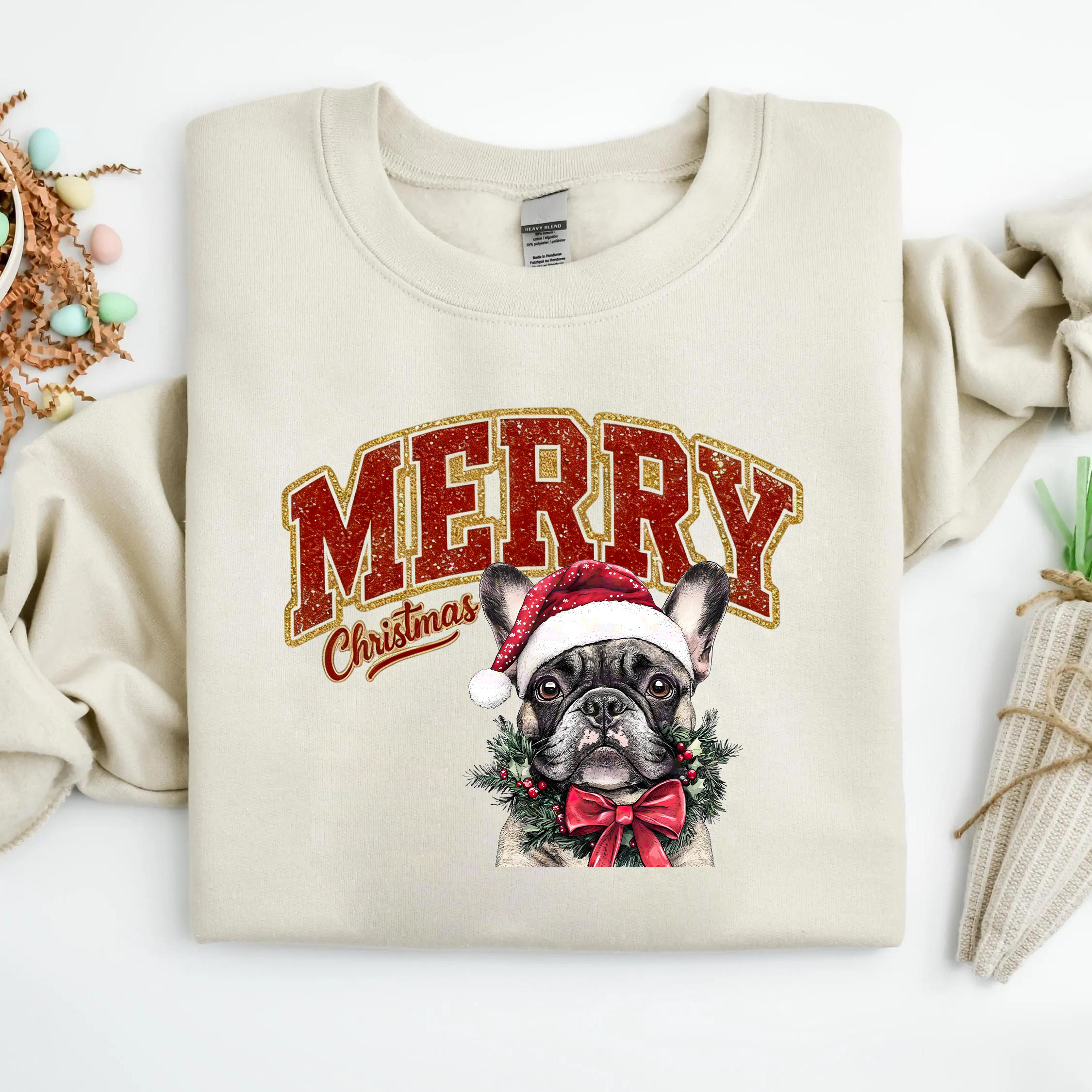 PetFiestas® Custom Glitter Merry Christmas Dog Sweatshirt Hoodie T-shirt