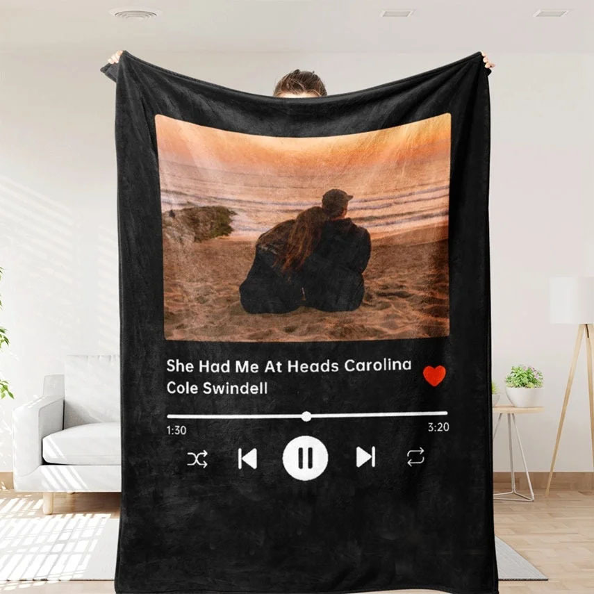 Customized photos, songs personalized blankets