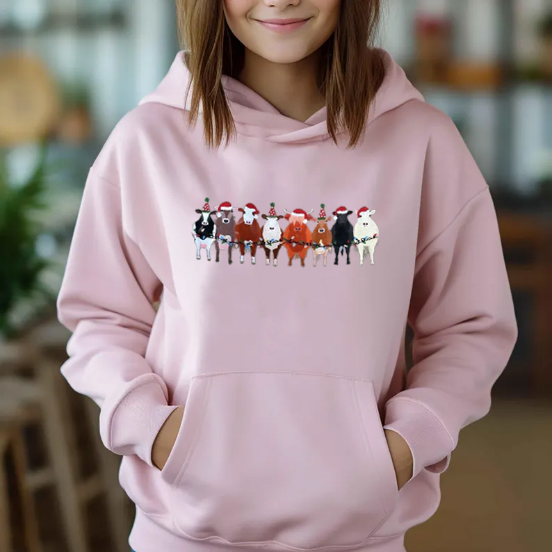 Cow Animals Holiday Christmas Sweatshirt
