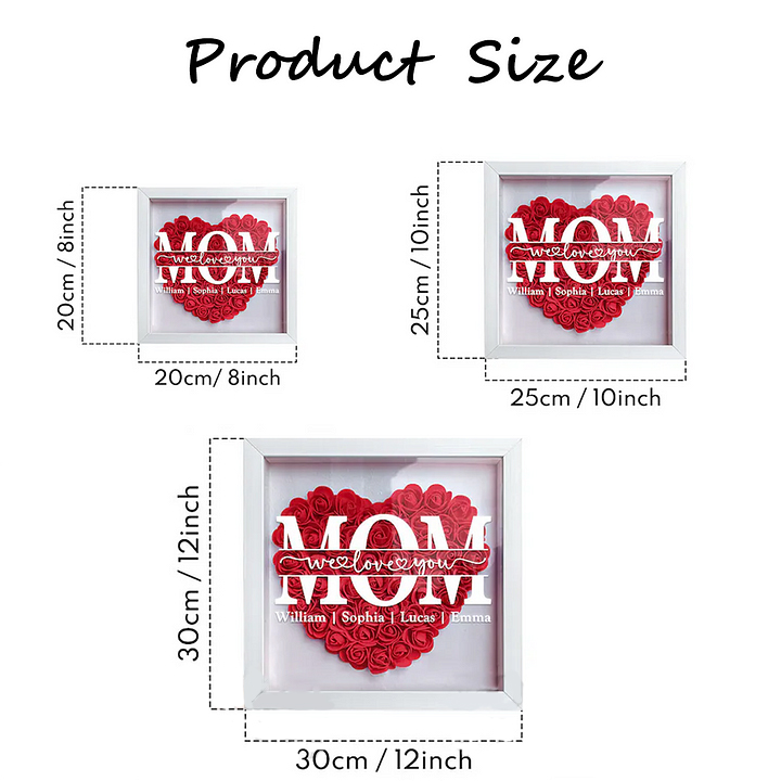 Mum We Love You - Personalized Flower Shadow Box